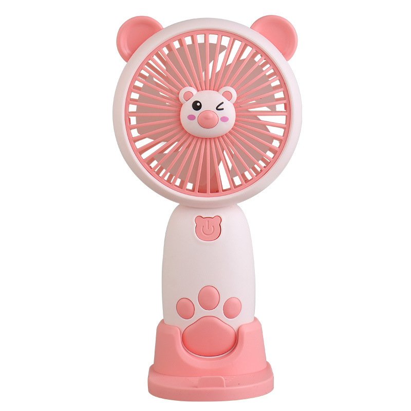 New Cartoon Pocket Handheld Fan Summer Rechargeable USB Student Desktop Mini Fan Gift Wholesale