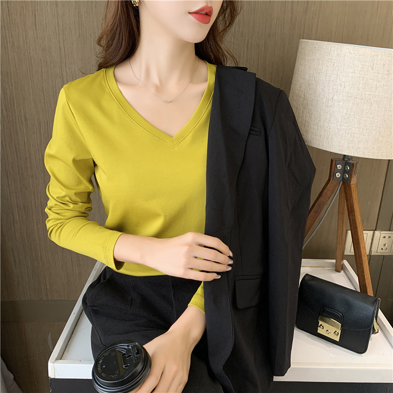 Silk-Gloss Cotton White Round-Neck Long-Sleeve T-Shirt for Women, 2026 New Autumn Style, Loose-Fitting Solid Color Inner Top, Versatile Base Layer Silk-Gloss Cotton White Round-Neck Long-Sleeve T-Shirt for Women, 2026 New Autumn Style, Loose-Fitting Solid Color Inner Top, Versatile Base Layer