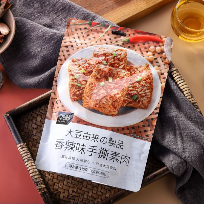 Mama's Hand-Torn Vegetarian Sliced Soy Protein with Spicy Flavor, Snack Food, Internet Famous, Leisure Food, Good for Drinking, Snack