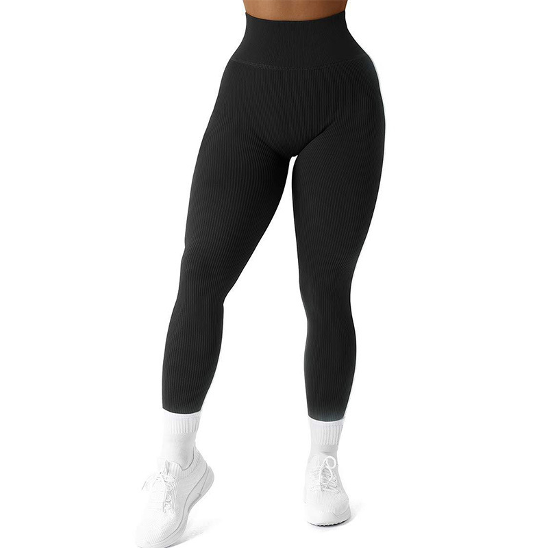 Pantalones de yoga sin costuras de color sólido estilo explosivo, ropa de yoga al aire libre para correr tridimensional ajustada, pantalones casuales de abdomen y levantamiento de cadera, mujeres