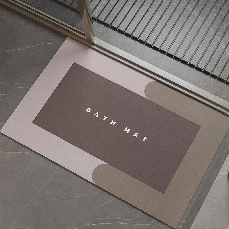 Lodo de diatomaceas secado rápido almohadilla de suelo suave para baño espesado para el hogar absorción de agua almohadilla de pies antideslizante impresa almohadilla de suelo pequeño inodoro