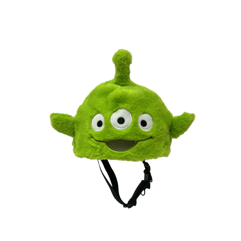 Casco de esquí de peluche muñecas bordadas tridimensionales lindas para niños niñas casco decoración de dibujos animados nueva decoración