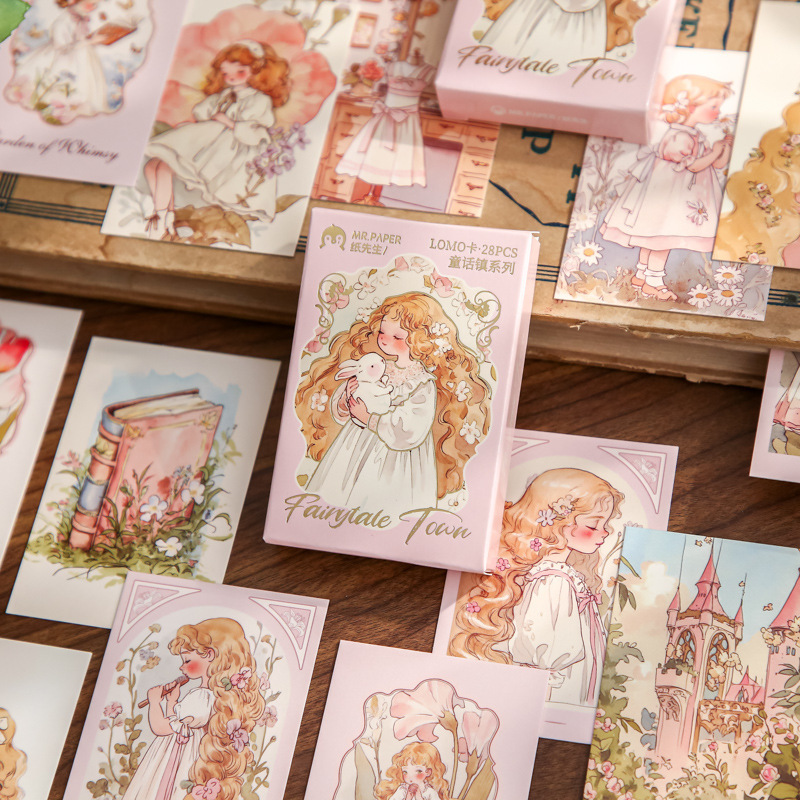 Mr. Paper Lomo Card Fairy Tale Town Series Cute Pet Decoration Card Handbook Decoration Student Commemorative Message Card