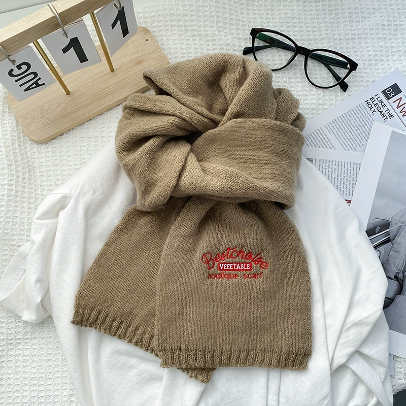 Длинный knitted шарф, универсальный демисезон, городской стиль, простой элегантный дизайн (много цветов)