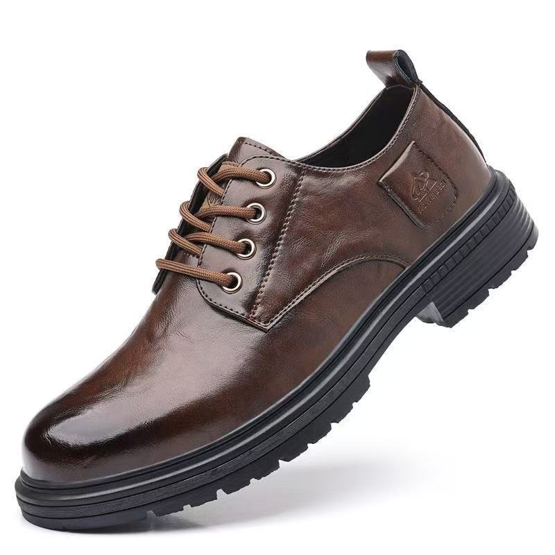 Herren Martin Halbschuhe Britischer Stil Retro Leder Freizeitschuh_voghion.com