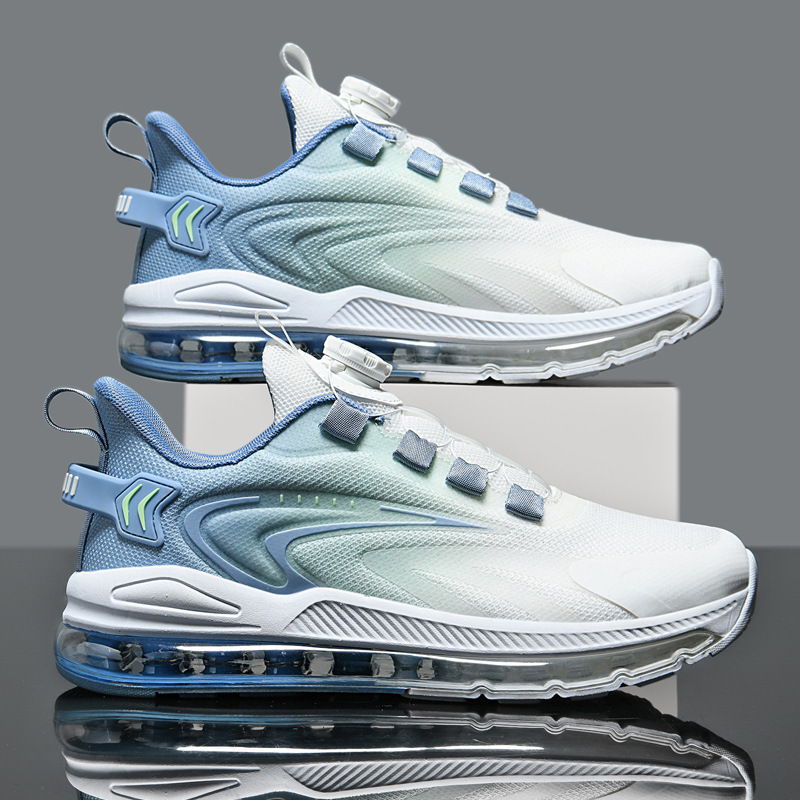 Zapatos de examen físico botón giratorio de verano zapatos deportivos para hombres estudiantes adolescentes zapatos de malla antiodor zapatos de carrera antideslizantes