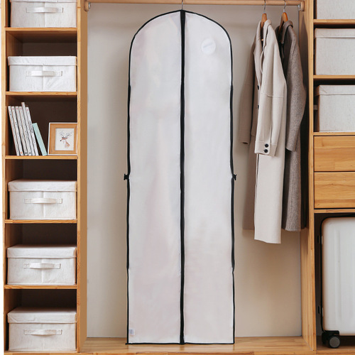 Clothes dust-proof cover for home use large wedding dress coat dust bag foldable hanging clothes bag dust-proof clothing suit cover