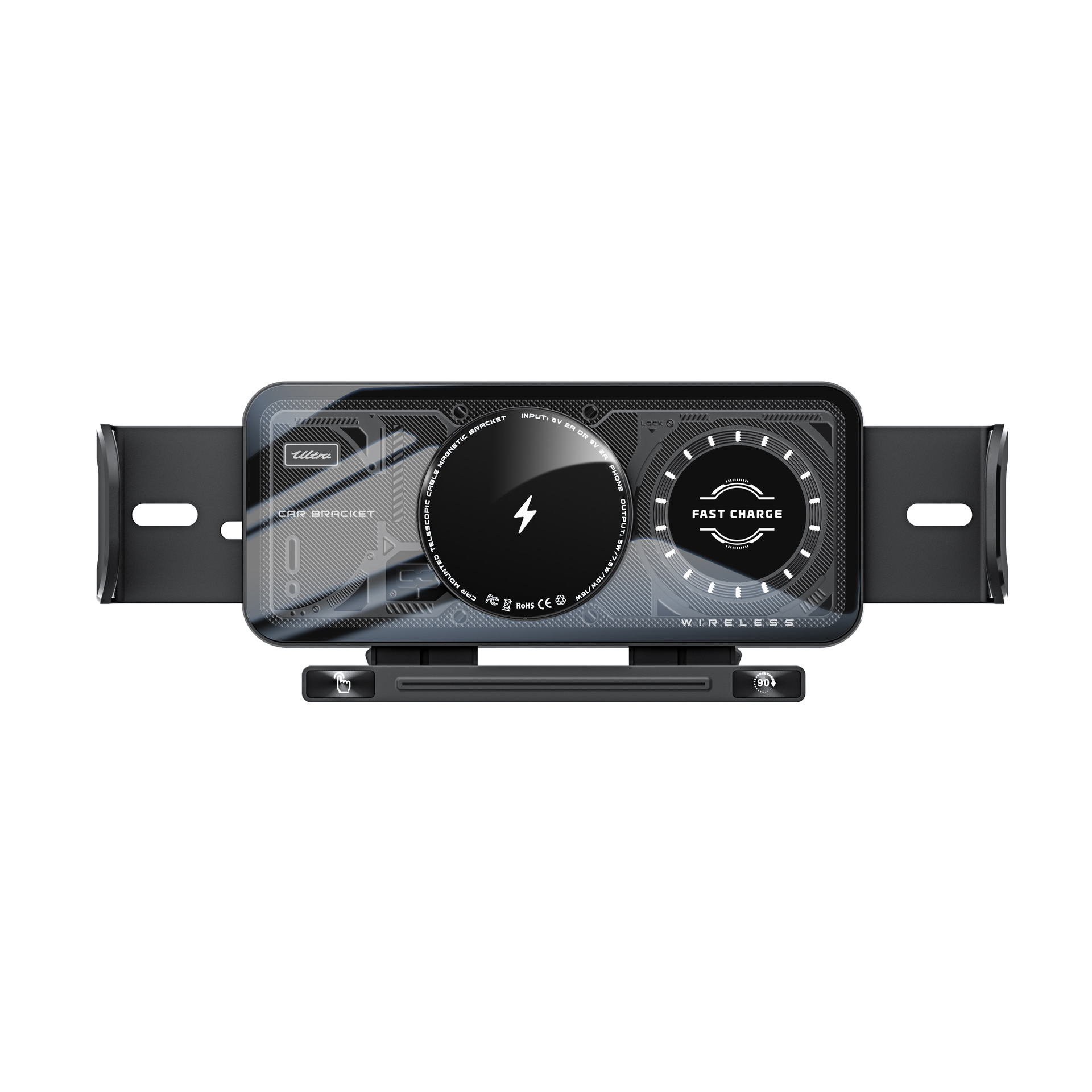 Car Mount Wireless Charger Suitable for Huawei and Samsung Phones with Foldable Screens, Dedicated Rotating Navigation Magnetic Mount