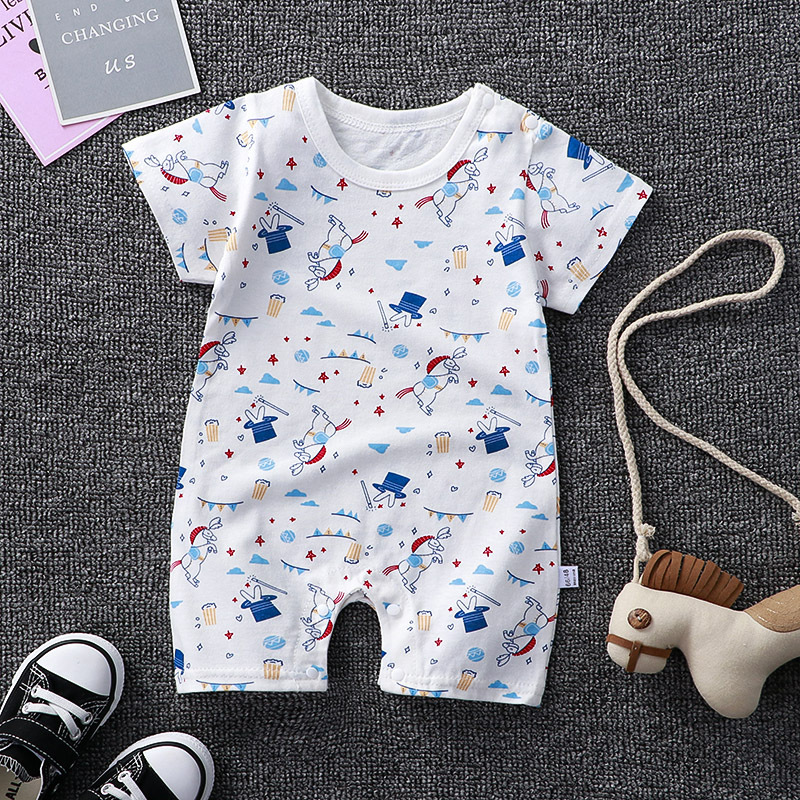 Summer New Baby Pajamas, Cotton Short-sleeved Baby Onesies, Open File Newborn Baby Romper, Romper, Children's Clothing
