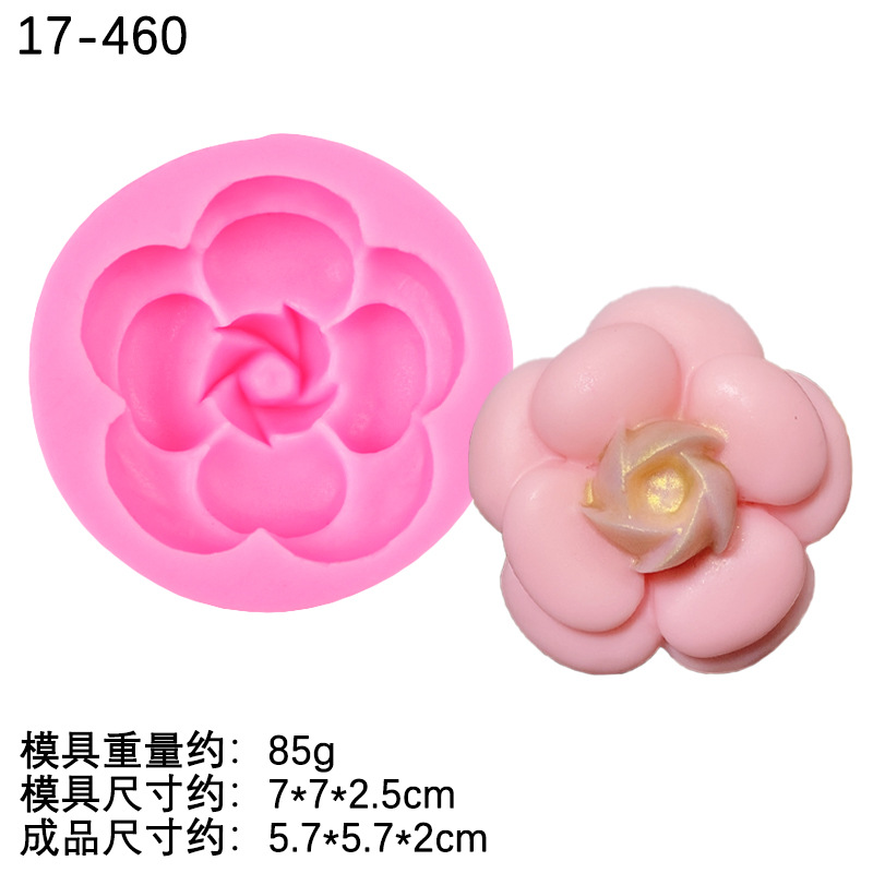 Camelia con agujero no agujero molde de silicona arcilla suave cerámica jabón hecho a mano epoxi aire acondicionado salida de aire aromaterapia molde