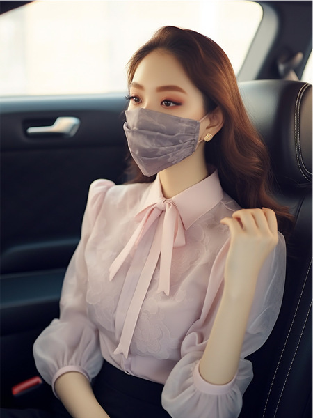 Fuchsia spring lace shirt with bow
