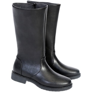 On behalf of the hair flag raiser National Flag class escort riding boots high tube honor guard military parade leather boots men's and women's band performance shoes