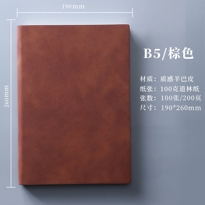 a5笔记本本子定制logo办公商务高颜值学生学习羊巴皮b5加厚记事本|undefined