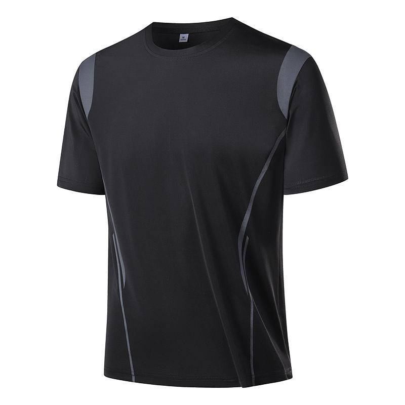 Aliexpress Cross-Border Short-Sleeved T-Shirt for Men, Ice Silk Summer Color-Blocked Printed Quick-Drying High-Elastic Sports Loose Top for Men Aliexpress Cross-Border Short-Sleeved T-Shirt for Men, Ice Silk Summer Color-Blocked Printed Quick-Drying High-Elastic Sports Loose Top for Men