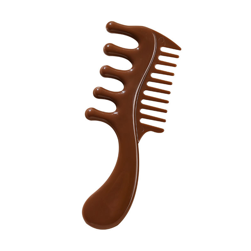 Peine de masaje de cinco dientes de meridiano del cuero cabelludo Peine de meridiano especial para mujer de pelo largo y rizado