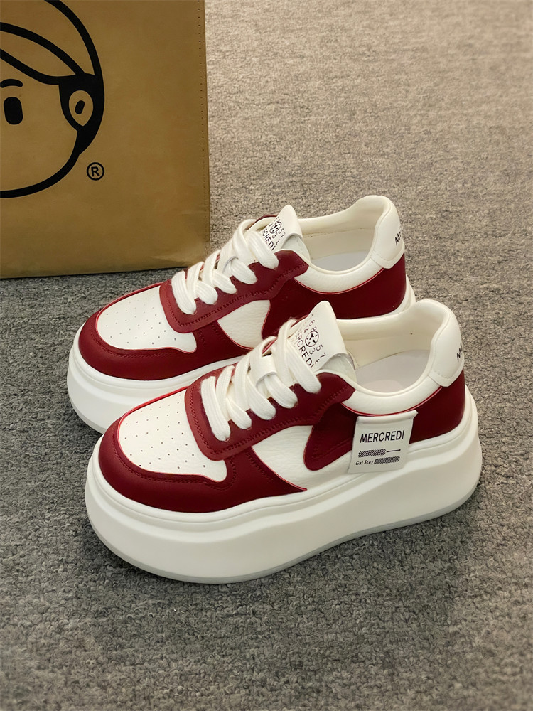Baskets Femme Blanches Plateforme Sneakers Tendance Printemps Automne_voghion.com