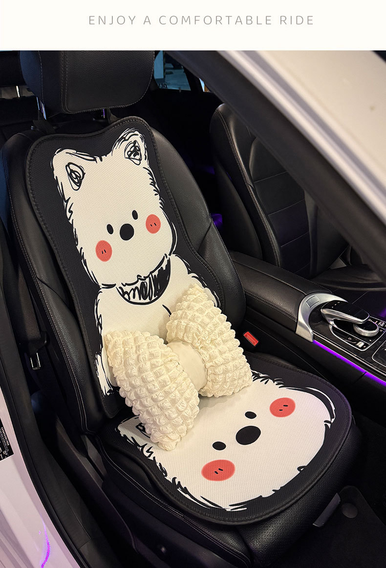 Car Seat Cushion, Universal for All Seasons, High-End, Cute Cartoon Design, Women's Car Seat Cover, Seat Cushion, Car Mat, Summer Seat Cover