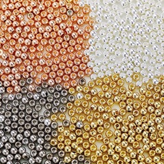 18k gold-filled color-preserving glossy bead bracelet diy accessories spacer bead bracelet necklace bead accessories silver beads wholesale