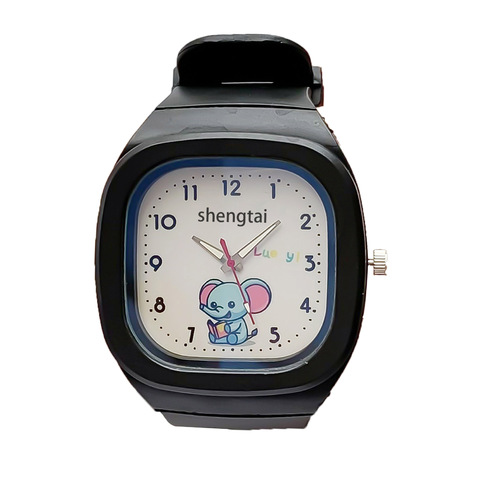 Children's Waterproof Glow-in-the-Dark Watch Student Gift Plastic Clock Small Square Cartoon Handwatch