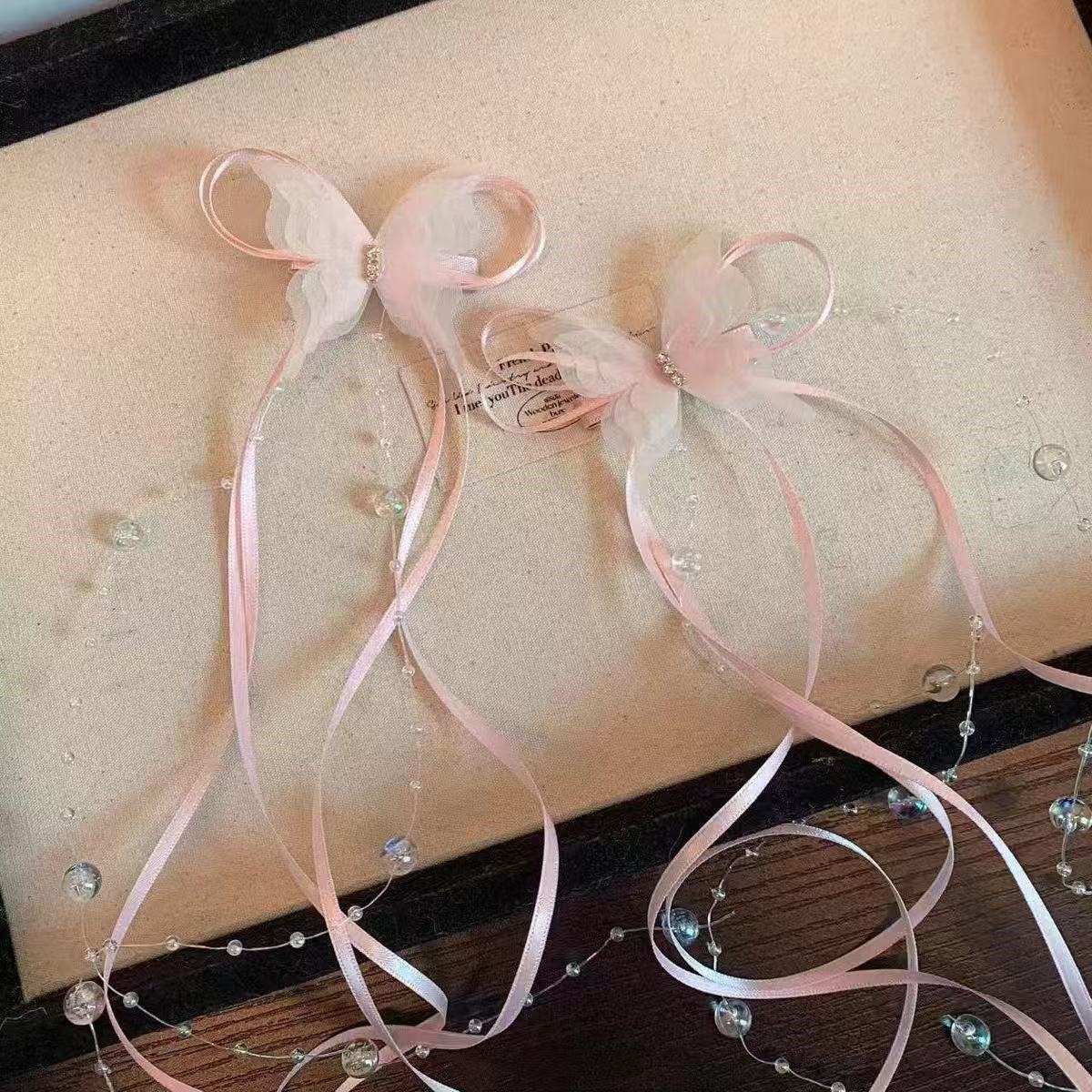 Dulce chica techo ~ Cinta dulce, lazo, cinta, horquilla, cabello trenzado, pinza de pico de pato, accesorios para el cabello, horquilla, puesto de un yuan