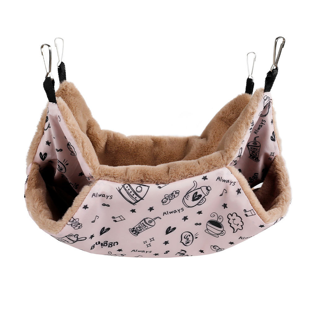 Transfronterizo popular pequeña mascota hamaca ardilla miel bolsa saco de dormir hámster colgando de doble capa caliente nido mascota hamaca