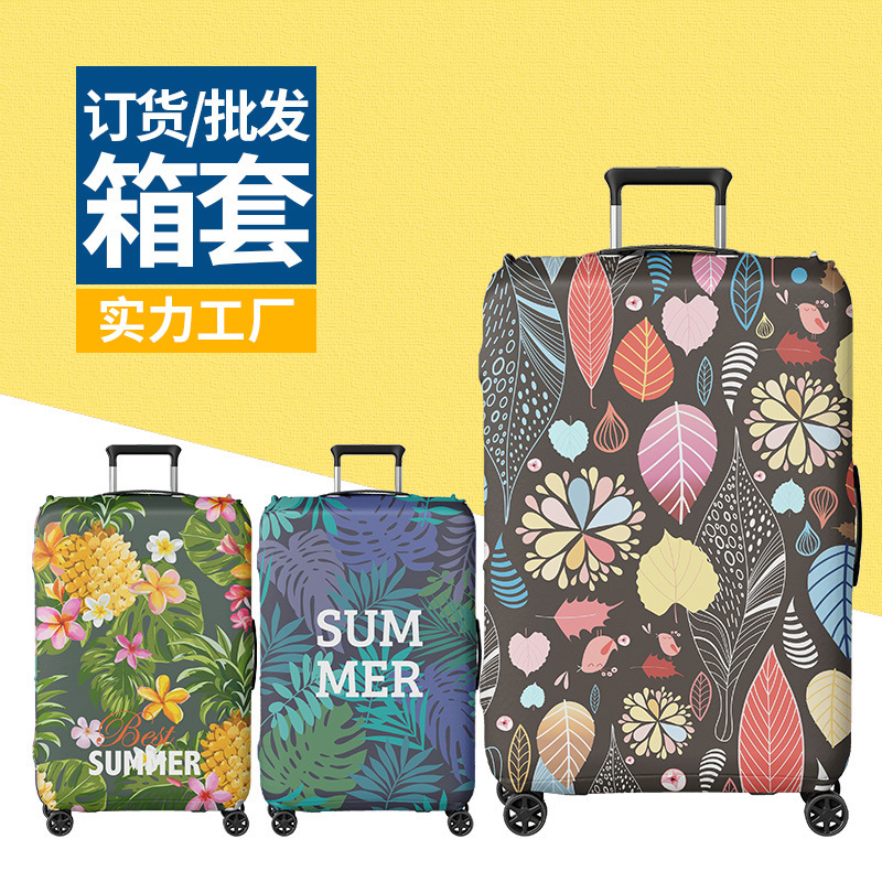 Funda Protectora para Equipaje Anqing Craft, Recomendada para Estudiar en el Extranjero, Elástica, con Estampado de Dibujos Animados, Pedido Mínimo de Una Pieza, Estampado Tropical