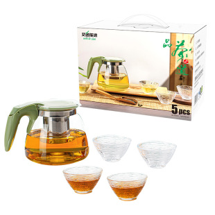 Aiyi Yao Selection Qincuui Glass Tea Set Five-Piece Cj-21150