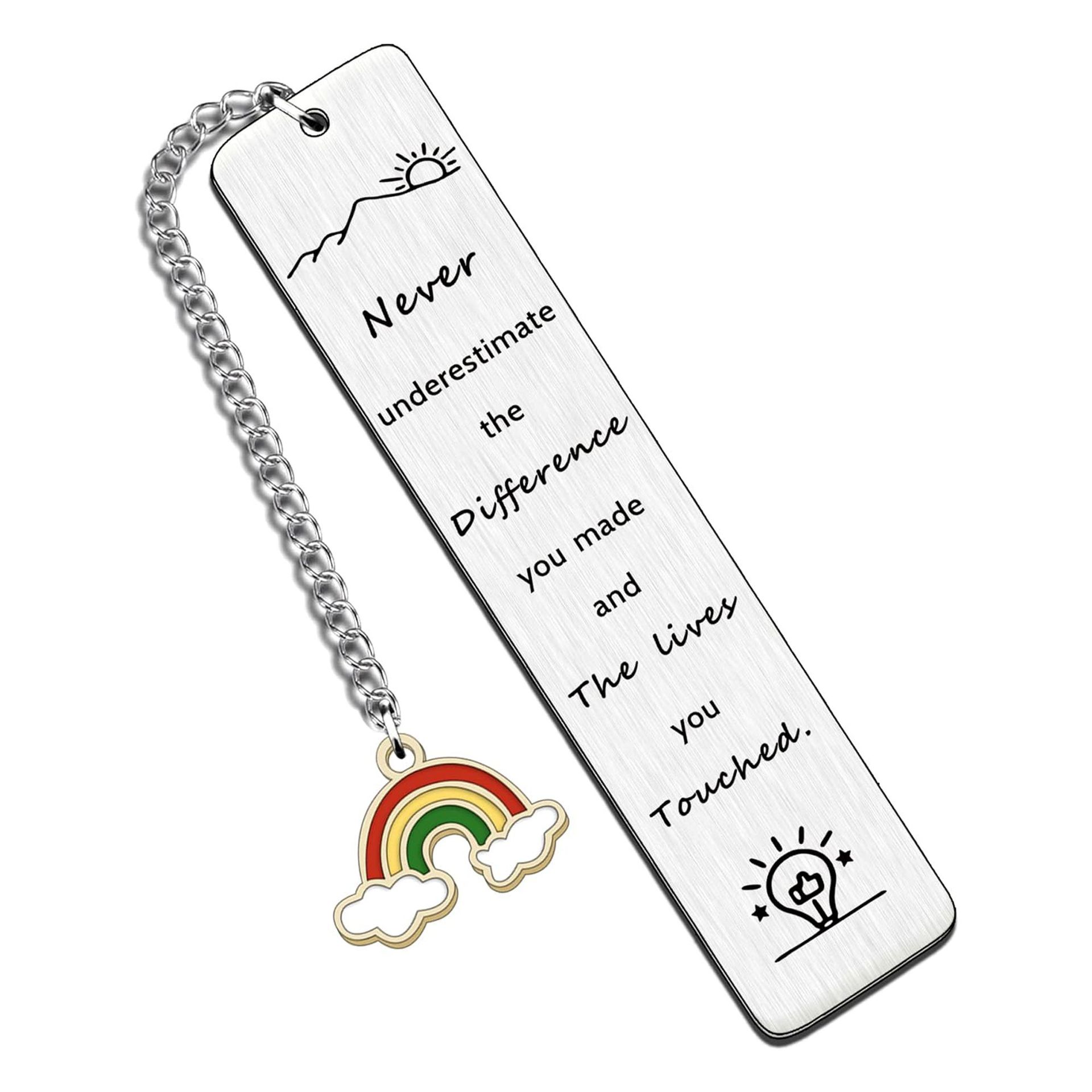 Marcadores de acero inoxidable europeos y americanos Regalos de la temporada de graduación Grabado con láser Gracias Regalos del día del maestro Libro Marcadores de metal