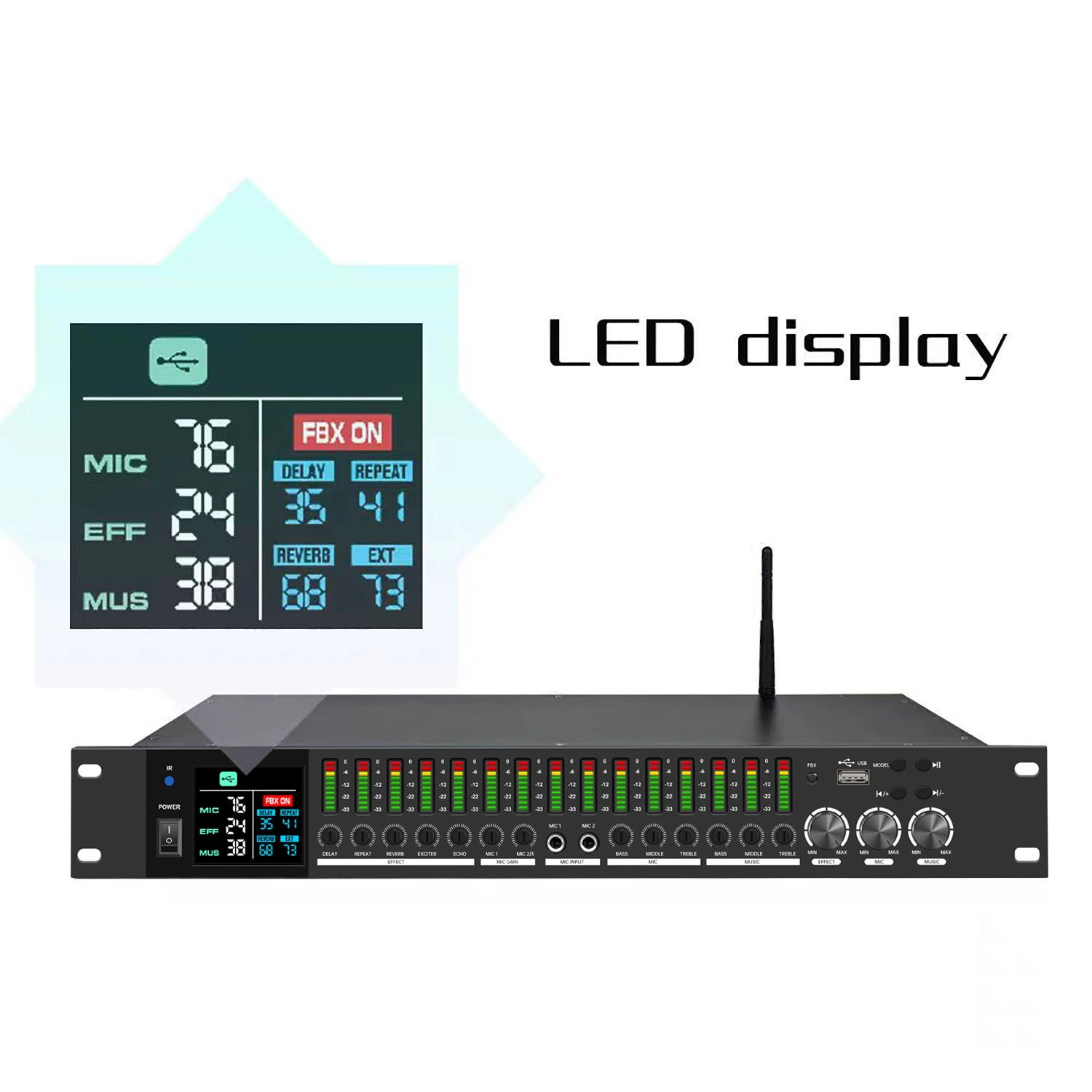 GAX-LD1500 Professional Digital Effect Balancer Karaoke System Stage Sound Audio Processor