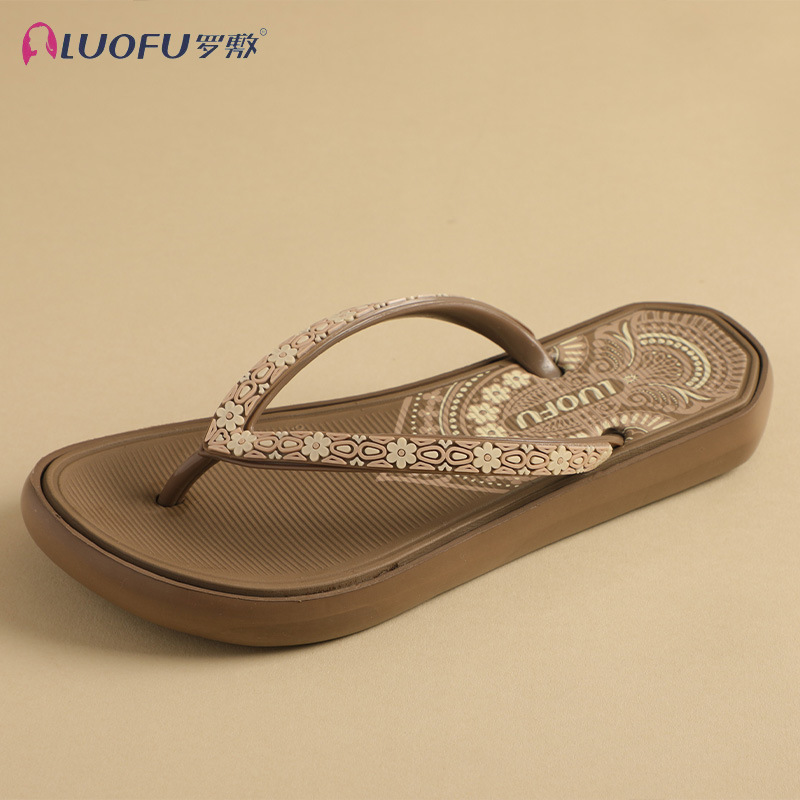 Zapatillas de diapositivos de pendiente de luos, zapatos de muffin para mujeres, nuevos zapatos de playa clásicos de verano