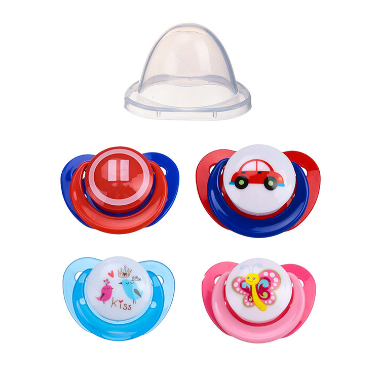 Baby Pacifier Food Grade Silicone Children's Sleeping Artifact Neonatal Anti-flatulence Pacifier with Dust Cover