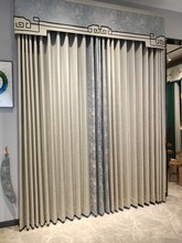 日式高温记忆定型高档成品窗帘新中式客厅轻奢现代风格西装工艺