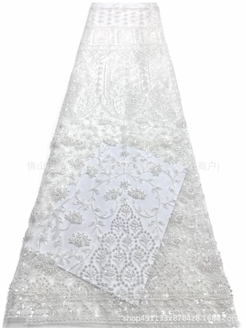 2026 nuevo diseño de fabricantes pesados cuentas bordadas tela de vestido de noche de lujo de alta calidad al por mayor