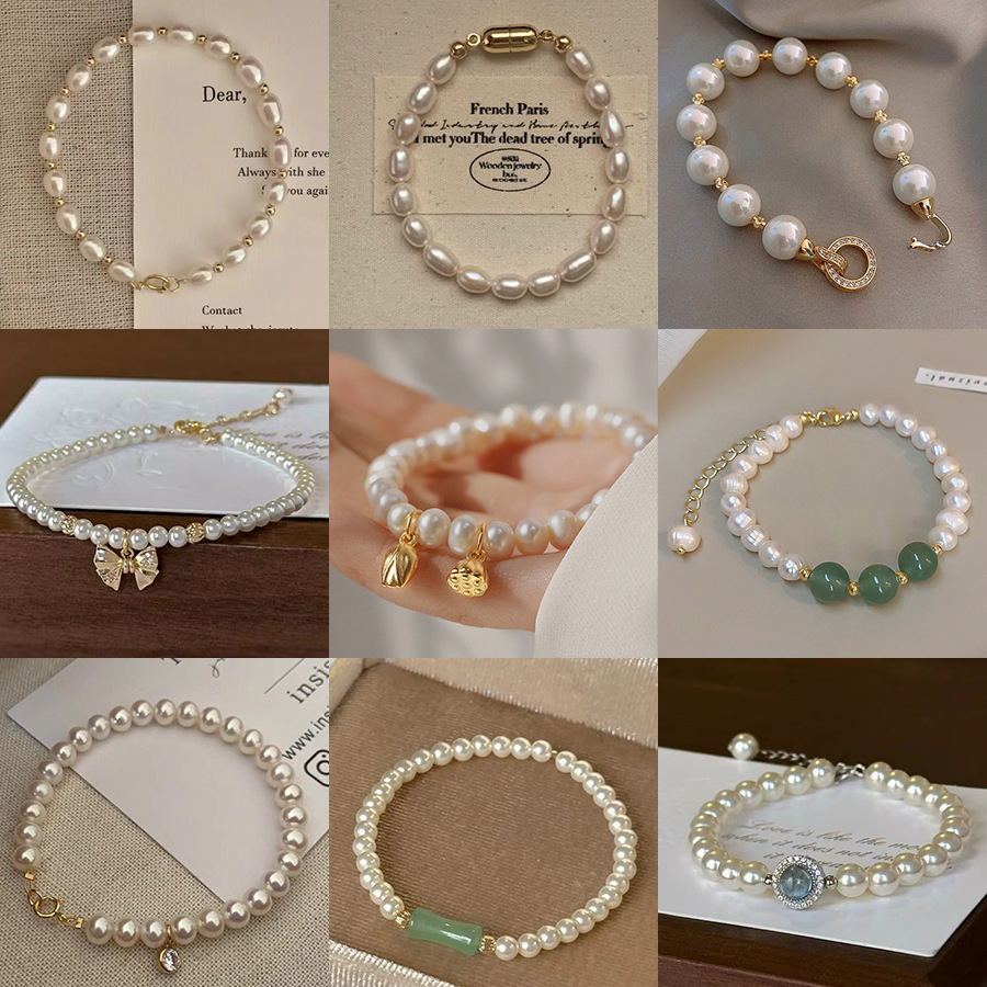 retro affordable luxury freshwater pearl bracelet minority all-match high sense bracelet simple fashion temperament bracelet wholesale female
