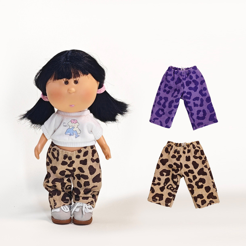 New Spanish Potato-Shaped Mia24Cm Large Potato Doll Clothes with Leopard Print Jeans, Suitable for Multiple Dolls, Interchangeable Doll Clothes New Spanish Potato-Shaped Mia24Cm Large Potato Doll Clothes with Leopard Print Jeans, Suitable for Multiple Dolls, Interchangeable Doll Clothes