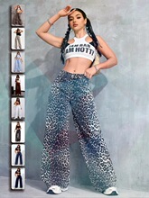 C 22684 High Waist Wide Leg Jeans ��������ţ��ѝ �W���L���