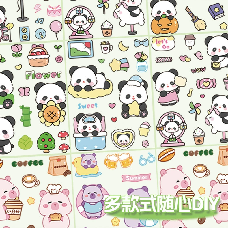 Наклейка Panda милый мультяшный узор декоративный милый медведь чехол для телефона ноутбук водонепроницаемый diy ручной работы большой наклейки