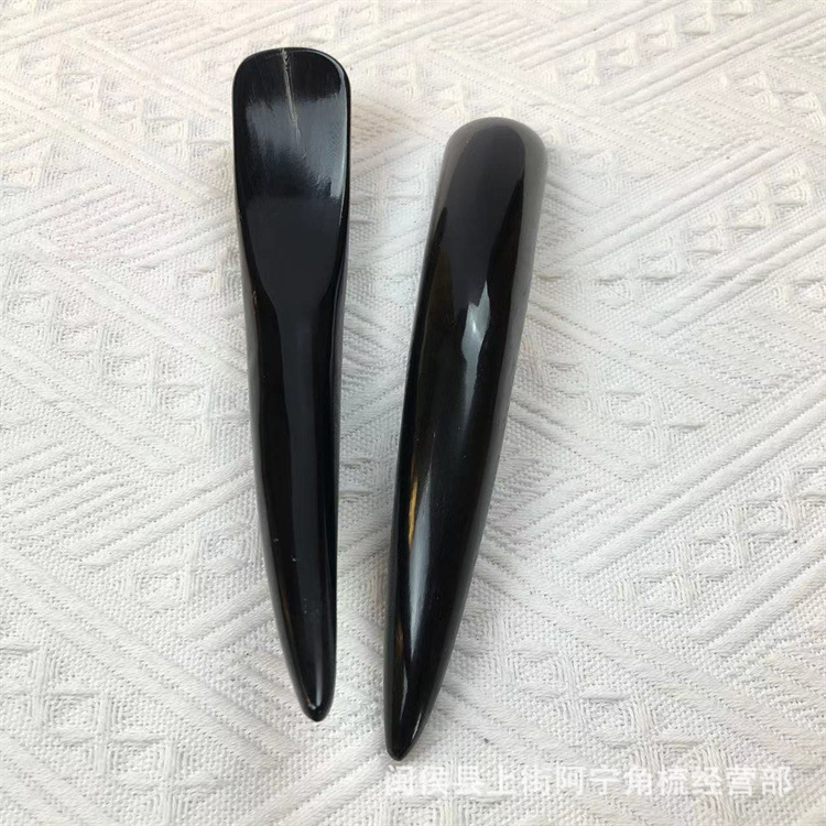 Natural Buffalo Horn Gua Sha Massage Stick 19-20cm Acupoint Pen for Facial Body and Foot Massage overview