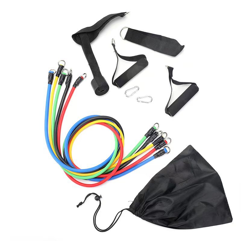 Banda de resistencia multifuncional para ejercicios en casa, equipo de fitness, banda de resistencia para entrenamiento de músculos del pecho, banda elástica, juego de 11 piezas, cuerda de resistencia