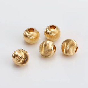 18K Gold Spacer Bead Accessories DIY Thickened Hollow Gold Beads Gold Beads Loose Beads Cat's Eye Beads Carved Beads Handmade Accessories