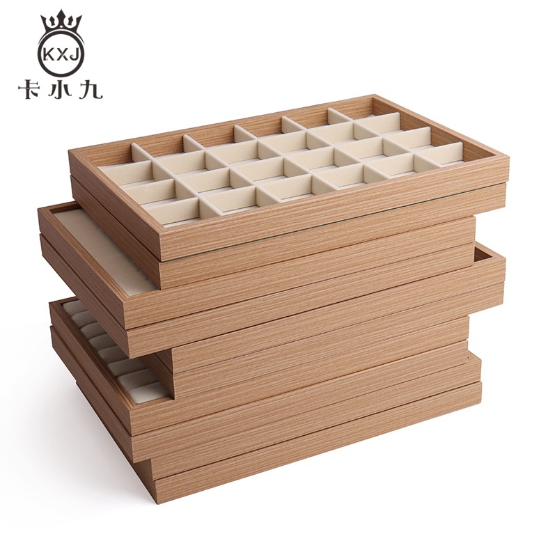 Wood Grain Lidless Jewelry Storage Box Bracelet Bracelet Walnut Bracelet Watch Jewelry Display Tray Display Props