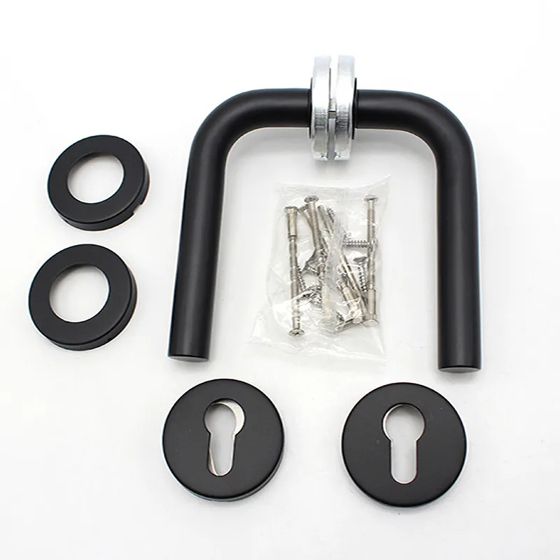Mango de una sola curva de acero inoxidable 304 accesorios de manija de puerta personalizados puerta limpia puerta de acceso puerta cortafuego manija de codo