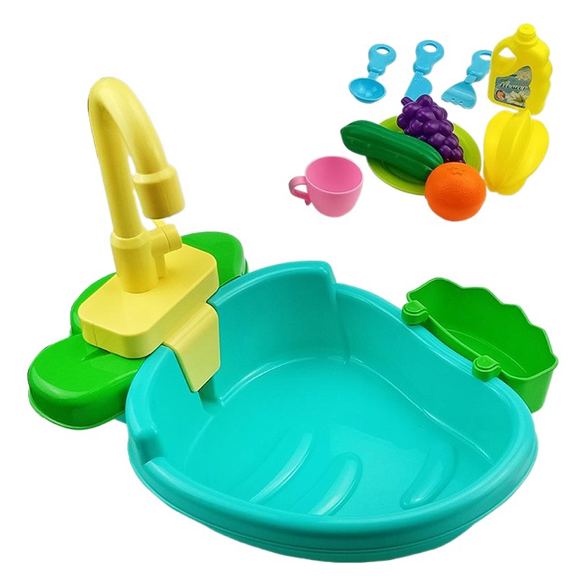 Casa de juegos para niños de agua eléctrica lavabo juguete vegetal lavabo niños y niñas educación temprana ejercicio lavavajillas