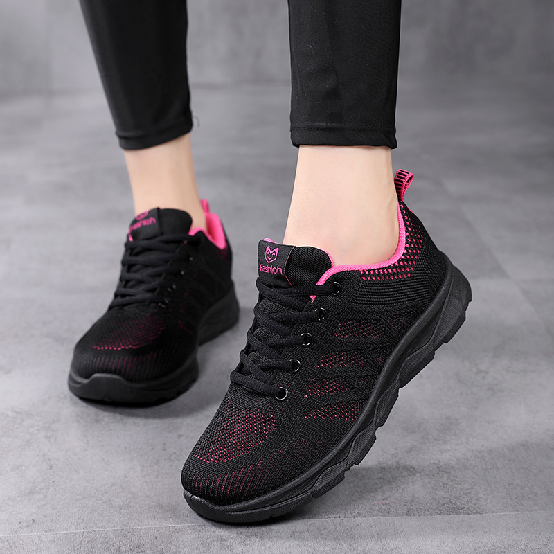 Black Work Shoes Women's 2024 New White Shoes Casual Running sneaker Non-slip Soft Sole Comfortable All-match Women's Shoes