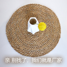 亚马逊热卖草编餐垫隔热垫编织手工蒲草隔热垫编织锅垫杯垫杯垫