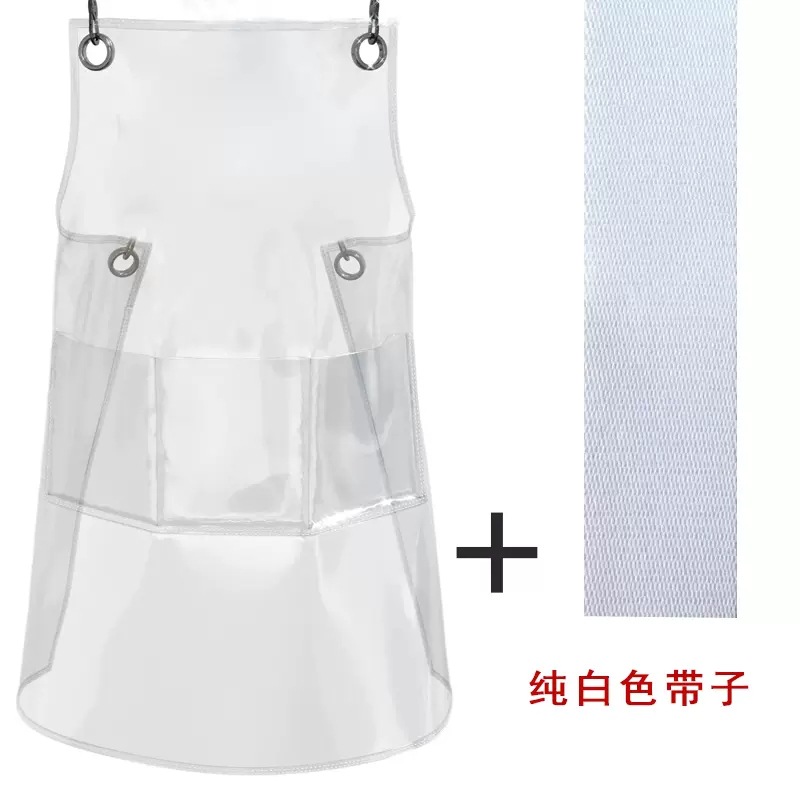 Transparente TPU delantal impermeable a prueba de aceite peluquería ropa de trabajo delantal de fábrica al por mayor