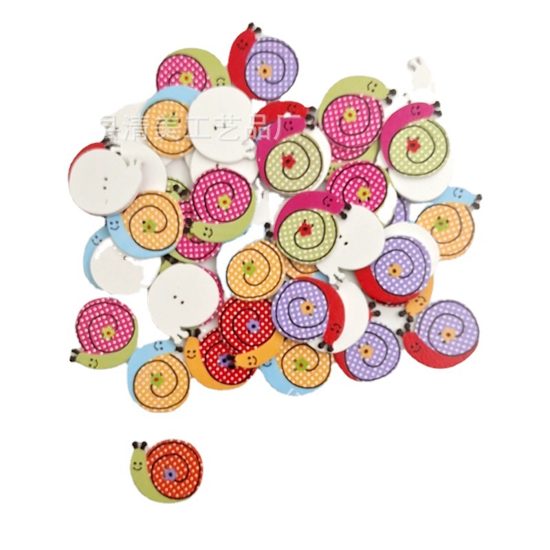 EBay impresión Caracol patrón botón dos agujeros 50 unids/bolsa de bienvenida al por mayor