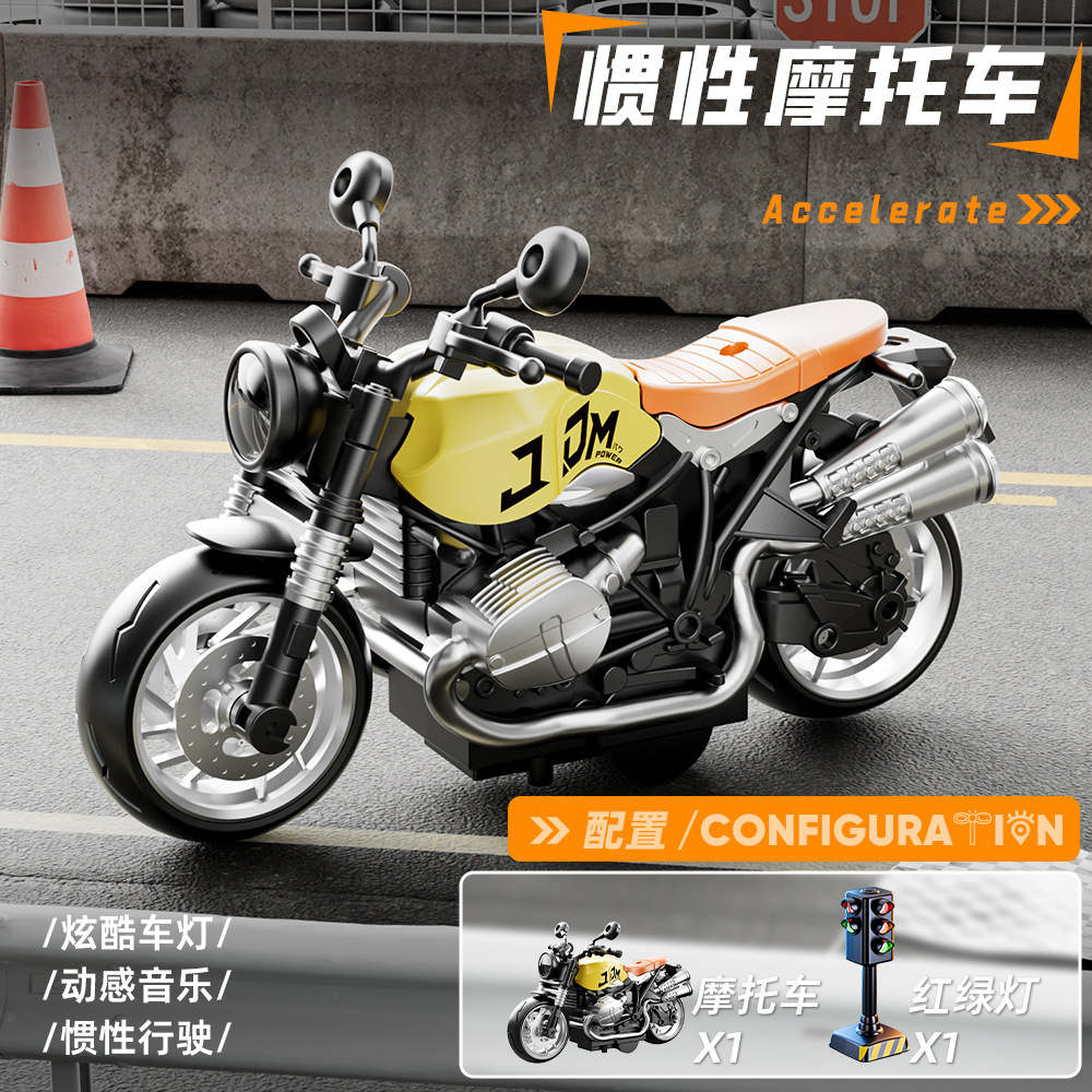 Juguetes de motocicletas para niños simulación de locomotoras retro modelo de carreras de niños inercia juguetes regalos de carro image 14