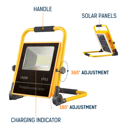 Solar integrated floodlight 100W200W high power multifunctional LED garden floodlight cross-border new product