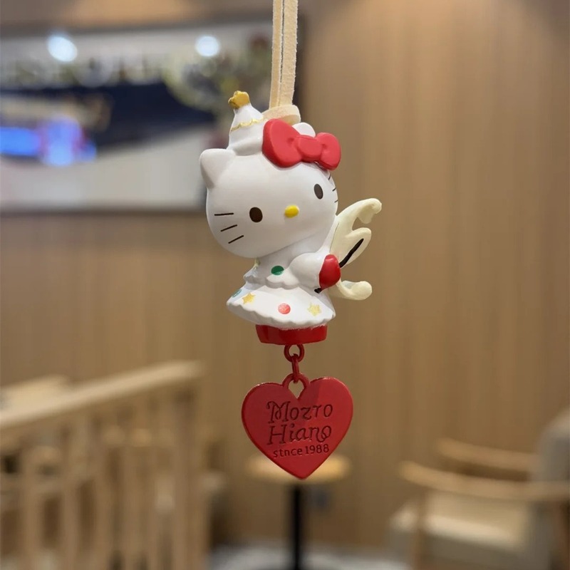 Cute Car Pendant Women's Car Rearview Mirror Hanging Keychain Girl's Heart Decoration High Color Value New Gift